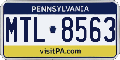 PA license plate MTL8563