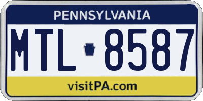PA license plate MTL8587