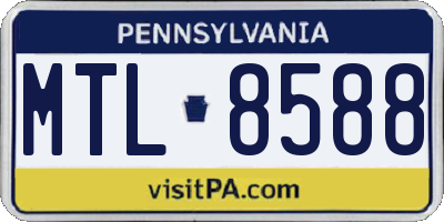 PA license plate MTL8588
