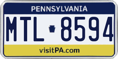 PA license plate MTL8594