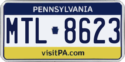 PA license plate MTL8623