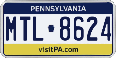 PA license plate MTL8624