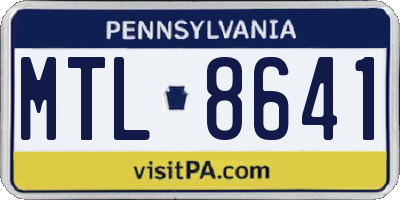 PA license plate MTL8641
