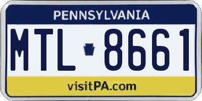 PA license plate MTL8661
