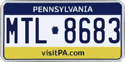 PA license plate MTL8683