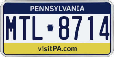 PA license plate MTL8714