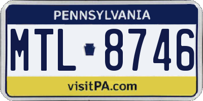 PA license plate MTL8746