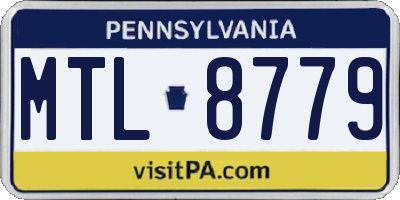 PA license plate MTL8779