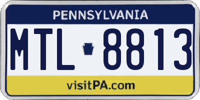 PA license plate MTL8813