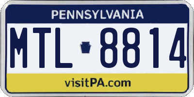 PA license plate MTL8814