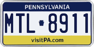 PA license plate MTL8911