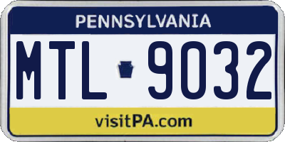 PA license plate MTL9032