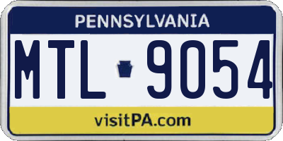 PA license plate MTL9054