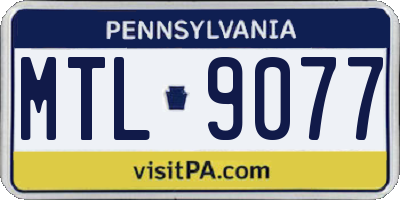 PA license plate MTL9077