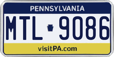 PA license plate MTL9086
