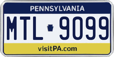 PA license plate MTL9099