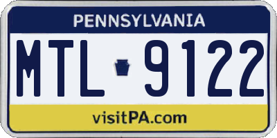 PA license plate MTL9122