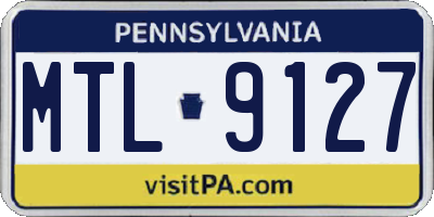 PA license plate MTL9127