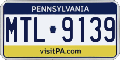 PA license plate MTL9139