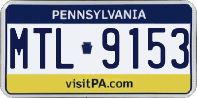 PA license plate MTL9153