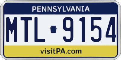 PA license plate MTL9154