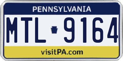 PA license plate MTL9164