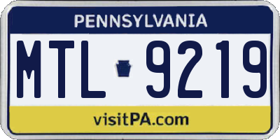 PA license plate MTL9219