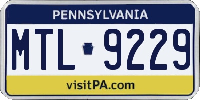 PA license plate MTL9229