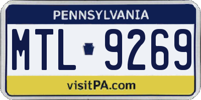 PA license plate MTL9269