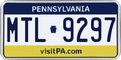 PA license plate MTL9297