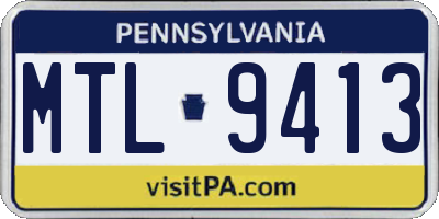 PA license plate MTL9413