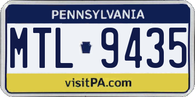 PA license plate MTL9435