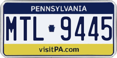 PA license plate MTL9445
