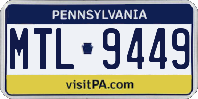 PA license plate MTL9449
