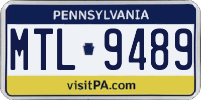 PA license plate MTL9489