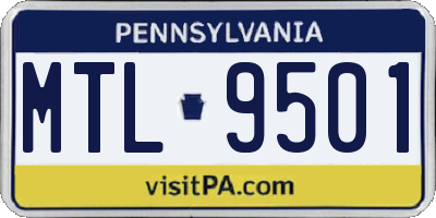 PA license plate MTL9501