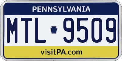 PA license plate MTL9509