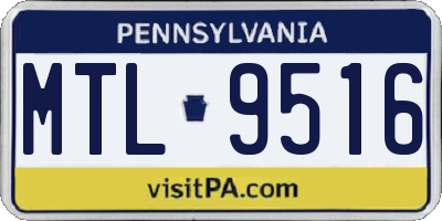 PA license plate MTL9516