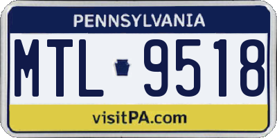 PA license plate MTL9518
