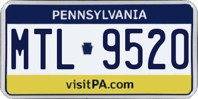 PA license plate MTL9520