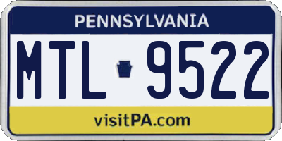 PA license plate MTL9522
