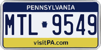 PA license plate MTL9549
