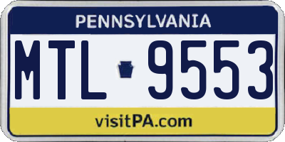 PA license plate MTL9553