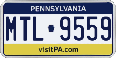 PA license plate MTL9559
