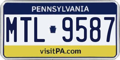 PA license plate MTL9587