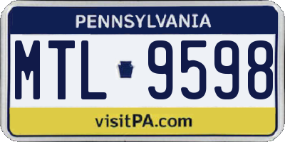 PA license plate MTL9598