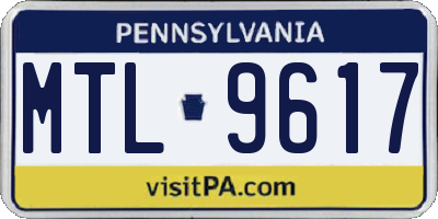 PA license plate MTL9617