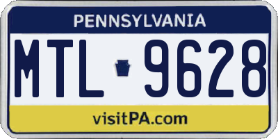 PA license plate MTL9628