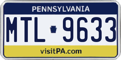 PA license plate MTL9633