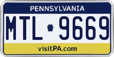 PA license plate MTL9669